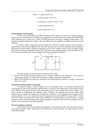 Design Of Charge Controller Using MPPT Algorithm | PDF