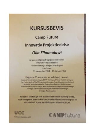 Camp Future - Kursusbevis1