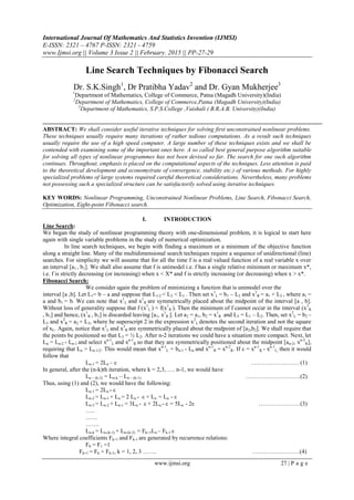 Line Search Techniques by Fibonacci Search | PDF image.