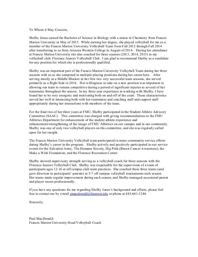 letter of recommendation for student athlete letter letter of recommendation for athletic director