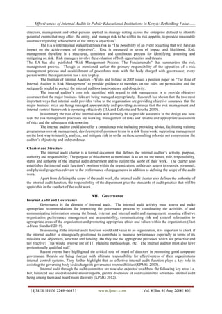 Effectiveness of Internal Audits in Public Educational Institutions in ...