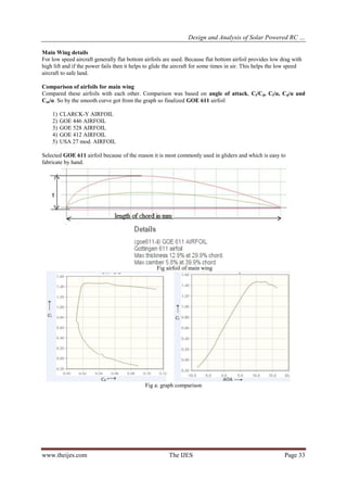 Design and Analysis of Solar Powered RC Aircraft | PDF