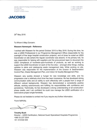 Timothy Bush's Reference letter