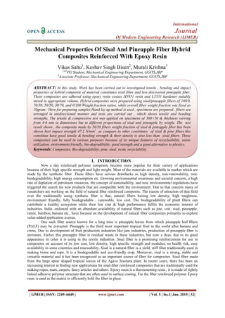 Mechanical Properties Of Sisal And Pineapple Fiber Hybrid Composites ...