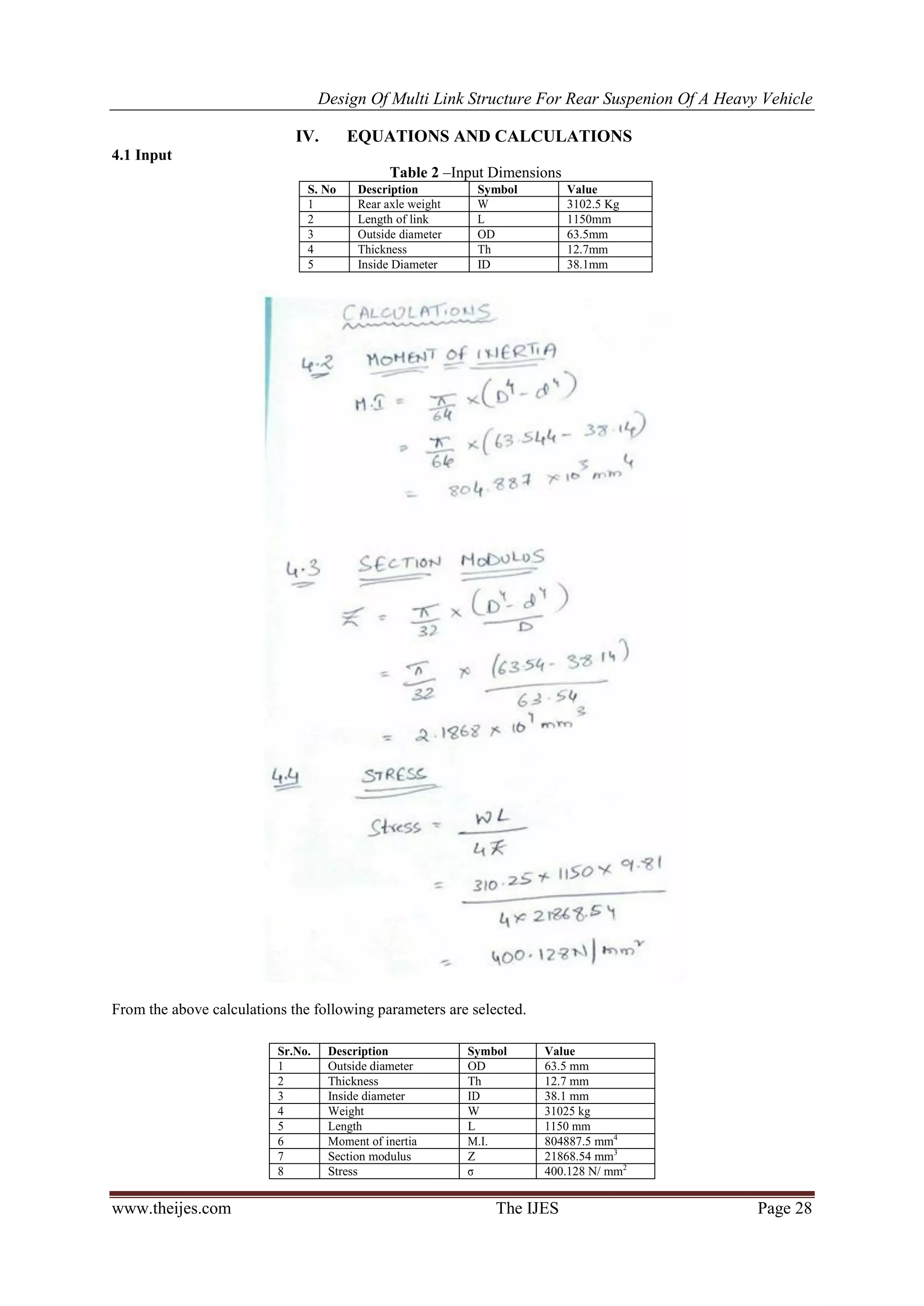 Design of Multi Link Structure for Rear Suspenion of a Heavy Vehicle | PDF
