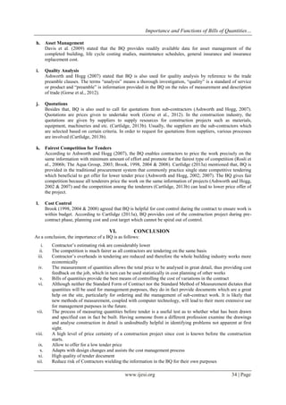 Importance and Functions of Bills of Quantities in the Construction ...