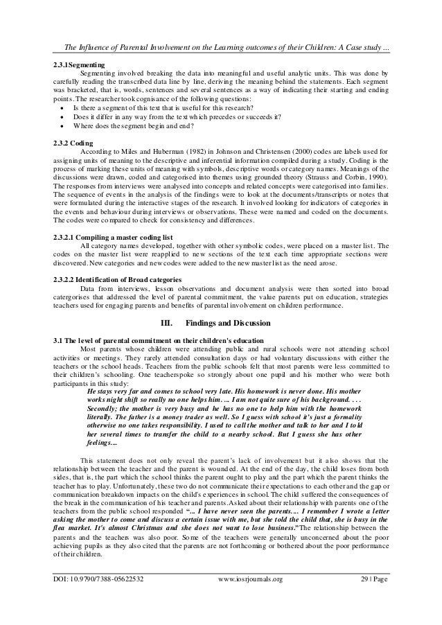 Parental involvement in homework a research synthesis