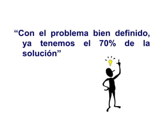 “Con el problema bien definido,
  ya tenemos el 70% de la
  solución”




            Héctor Sanín Angel
 