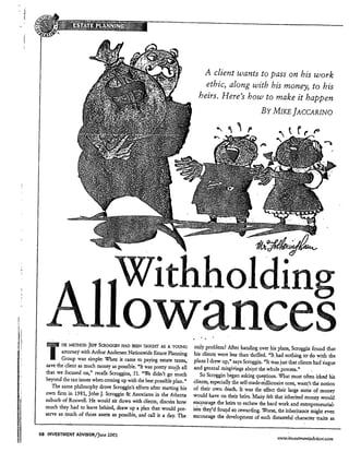 Witholding Allowances, Investment Advisor Magazine