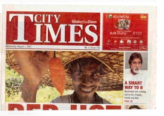 B) CITY TIMES Wednesday Ausust 1,2007
