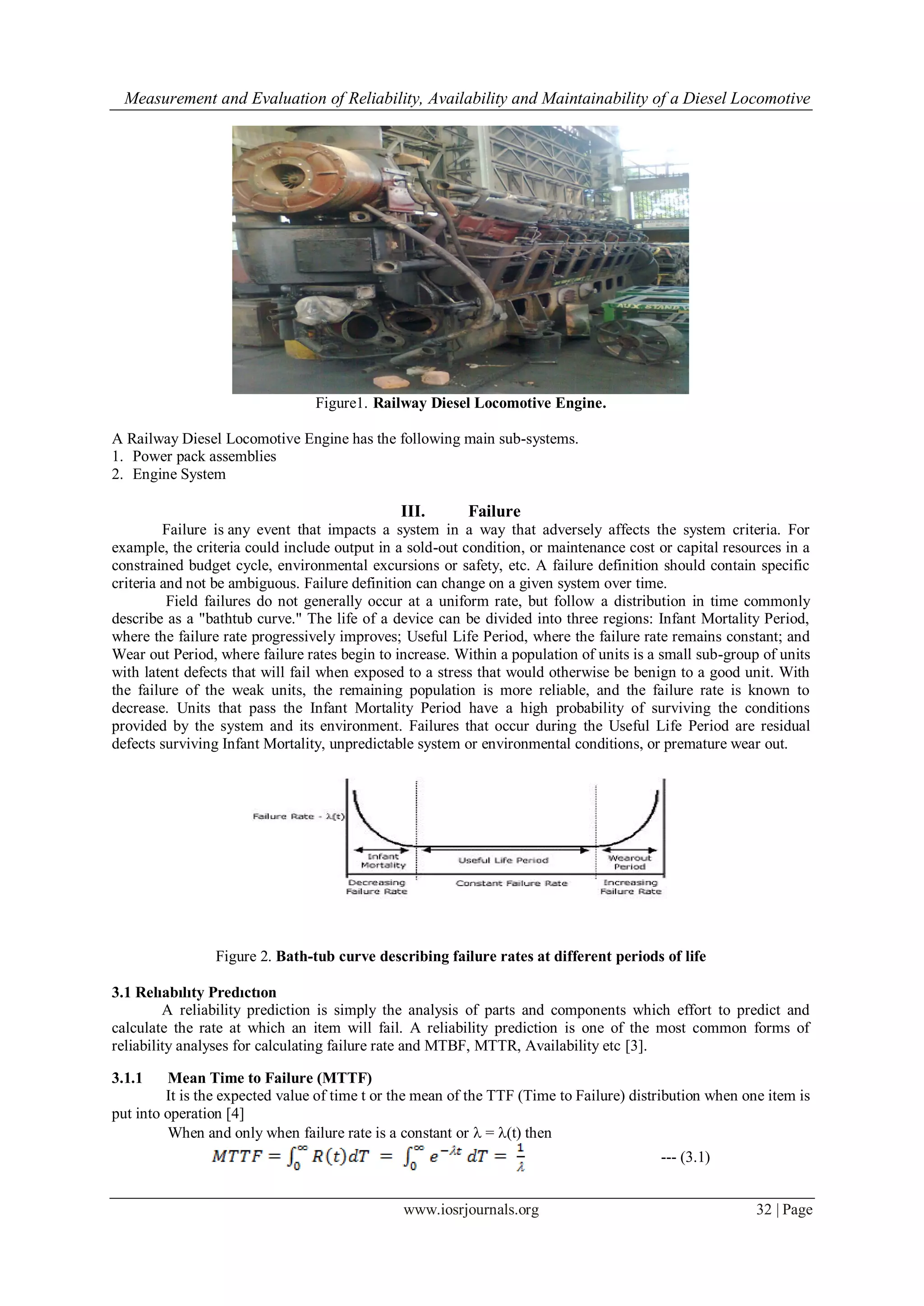 Locomoive Reliability Measurement and Evaluation of Reliability, Availability and ...