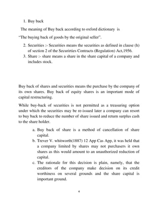 Buy Back | PDF