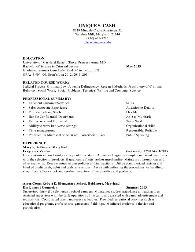 resume for montessori teacher