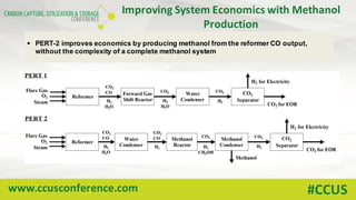 www.ccusconference.com #CCUS
Improving	System	Economics	with	Methanol	
Production
§ PERT-2 improves economics by producing methanol from the reformer CO output,
without the complexity of a complete methanol system
 