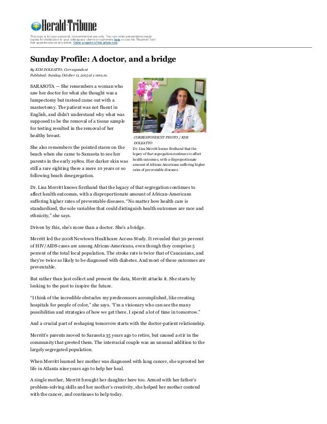 A doctor and a bridge - Dr. Merritt