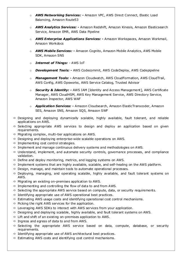 Aws Resume For 9 Years Experience Pdf - BEST RESUME EXAMPLES