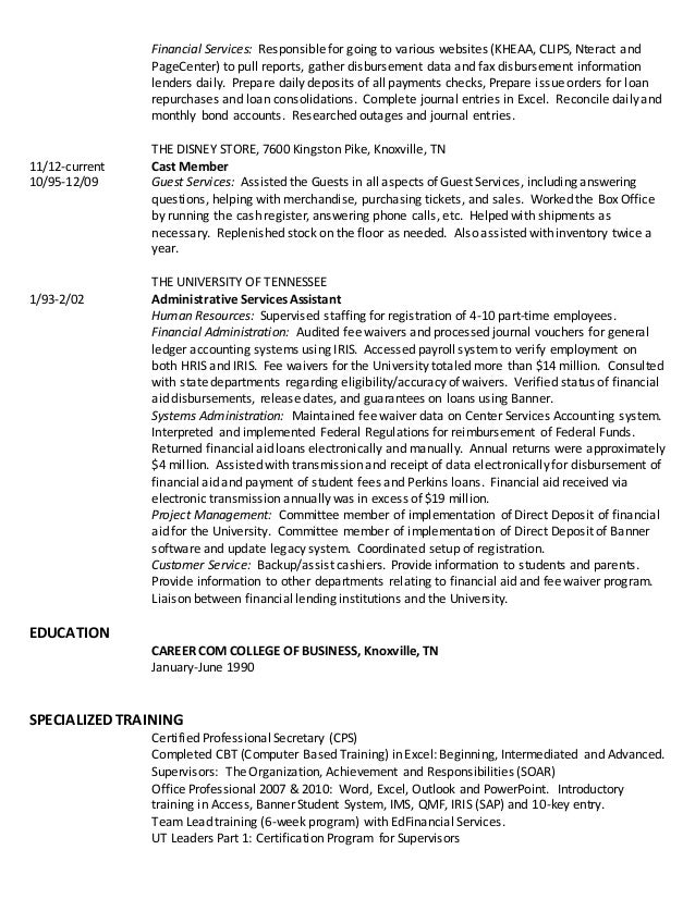 Resume For Donna K Collier