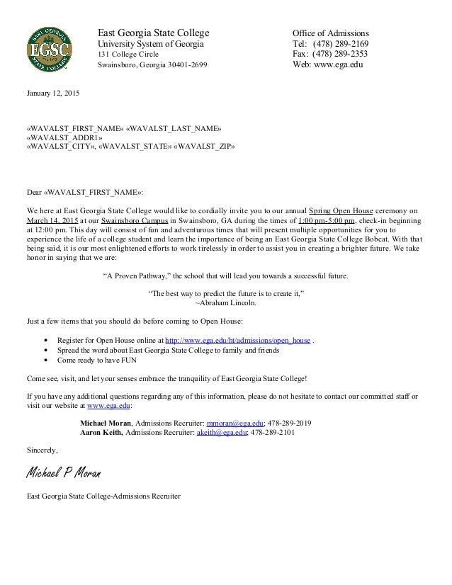 open house letters