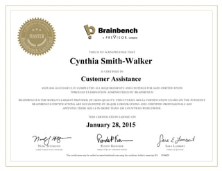 Cynthia Smith-Walker
Customer Assistance
January 28, 2015
3534629
 