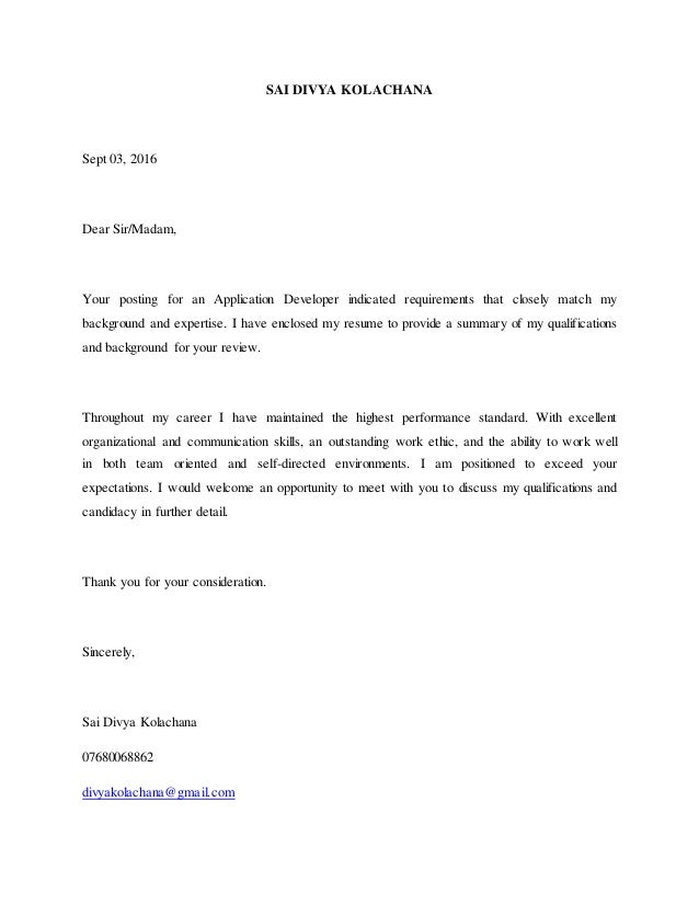 Divya cover letter and resume