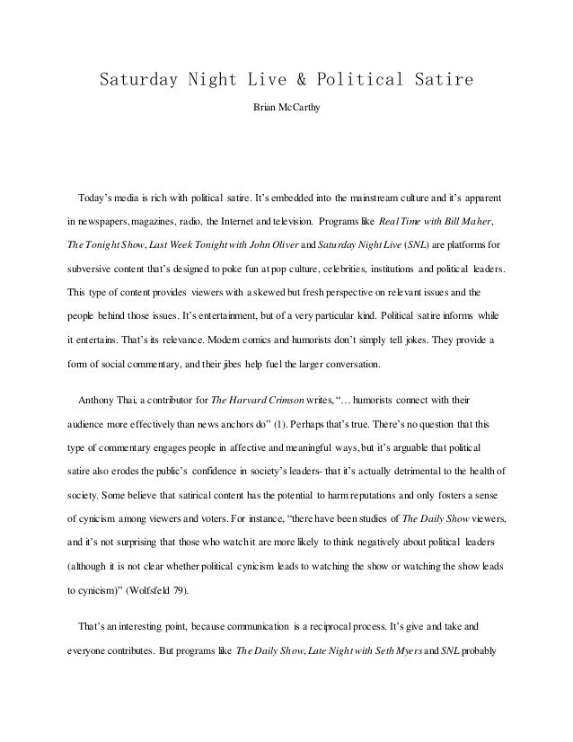 satire essay example