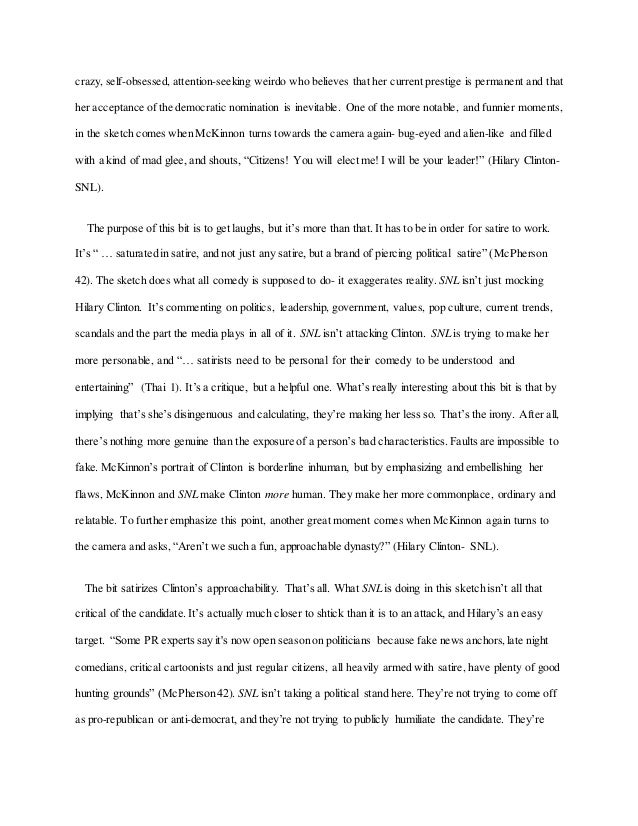 Example Of A Thesis Statement In An Essay Sample Of Synthesis Essay also Essays On High School Essay Snl Political Satire Essay Format Example For High School