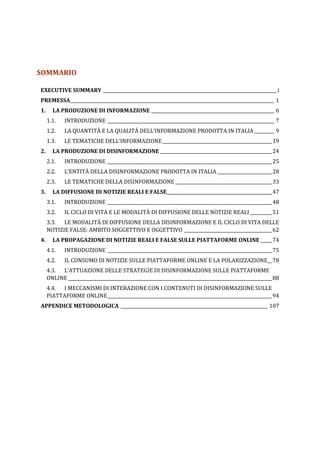 SOMMARIO
EXECUTIVE SUMMARY _______________________________________________________________________________ i
PREMESSA_____...