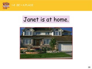 68
Janet is at home.
1-8 BE + A PLACE
 