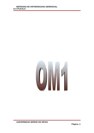 SISTEMAS DE INFORMACION GERENCIAL
E.A PUCALA




  UNIVERSIDAD SEÑOR DE SIPAN
                                       Página 59
 