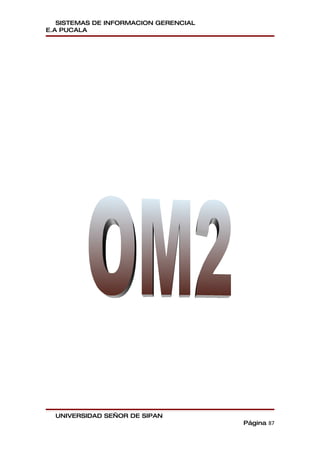 SISTEMAS DE INFORMACION GERENCIAL
E.A PUCALA




  UNIVERSIDAD SEÑOR DE SIPAN
                                       Página 87
 