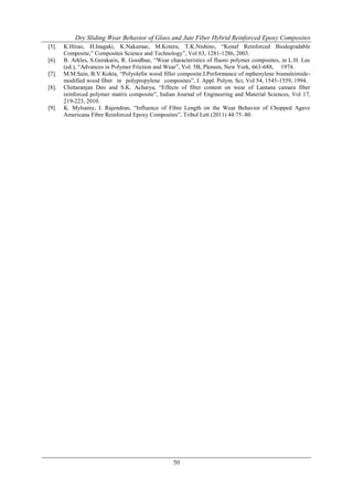 Dry Sliding Wear Behavior of Glass and Jute Fiber Hybrid Reinforced ...