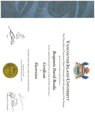Ben Certificate