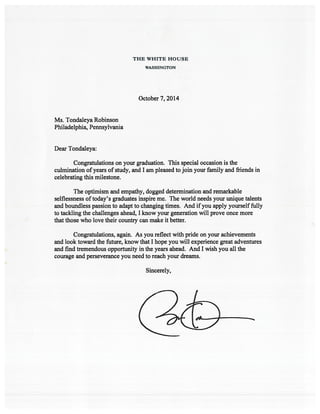 Letter from Barack Obama