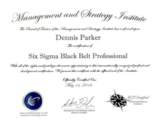 Dennis Black Belt Certificate 