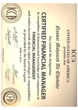 CFM Certificate