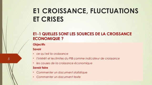 Sources Et Limites De La Croissance - Commentaires Composés - dissertation