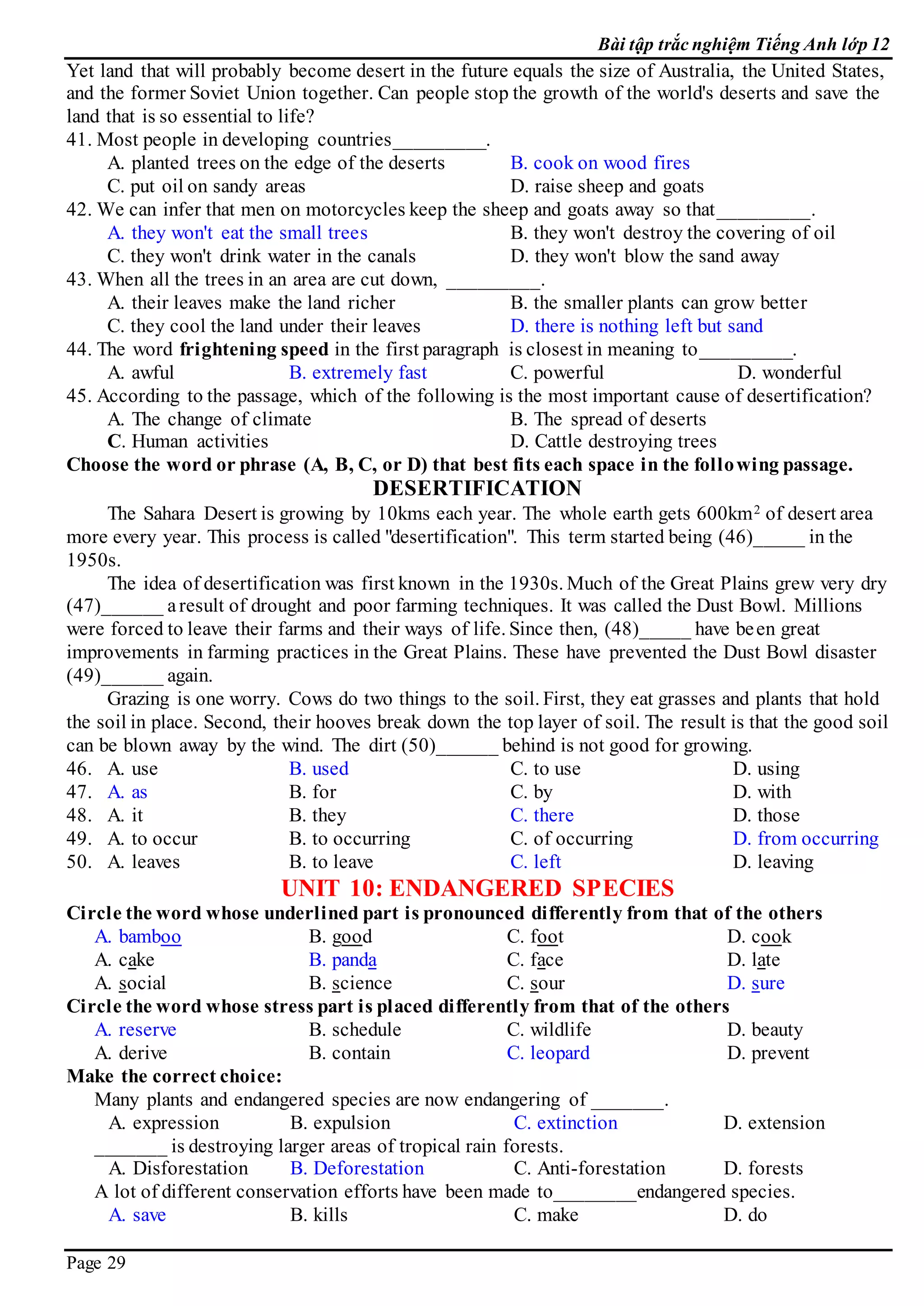 E 12  bai tap trac nghiem  keys 