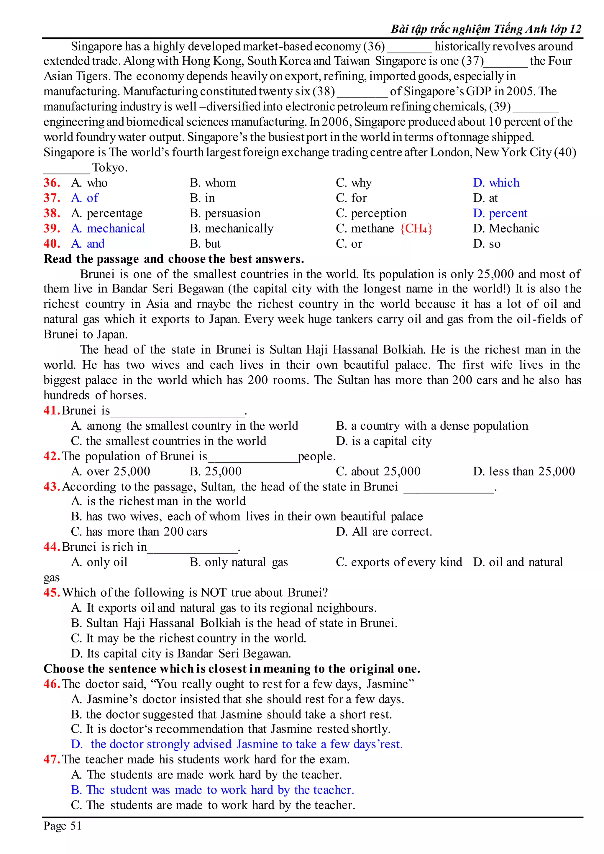 E 12  bai tap trac nghiem  keys 