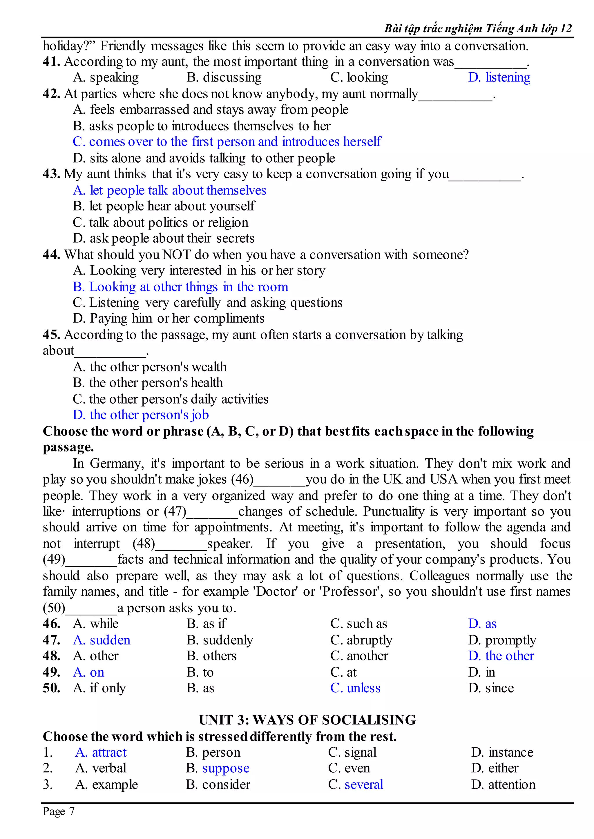 E 12  bai tap trac nghiem  keys 