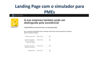 Landing Page com o simulador para
PMEs
 