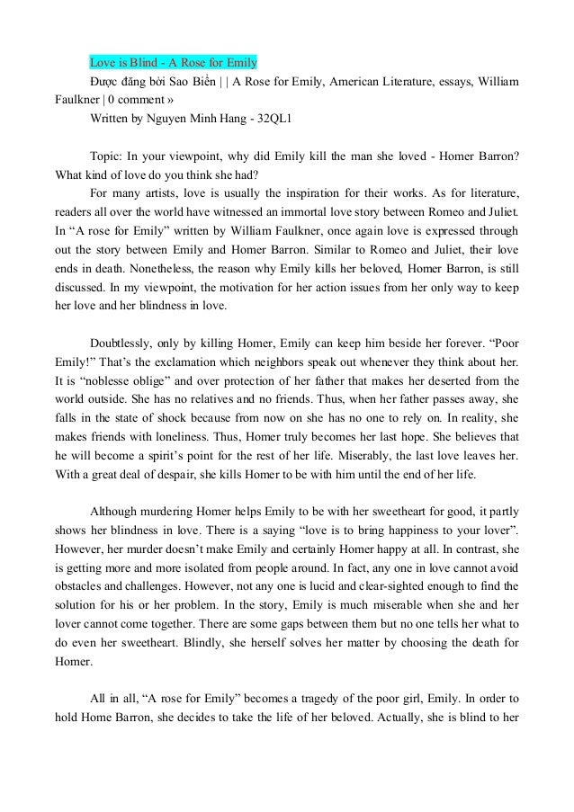 Love is blind essay