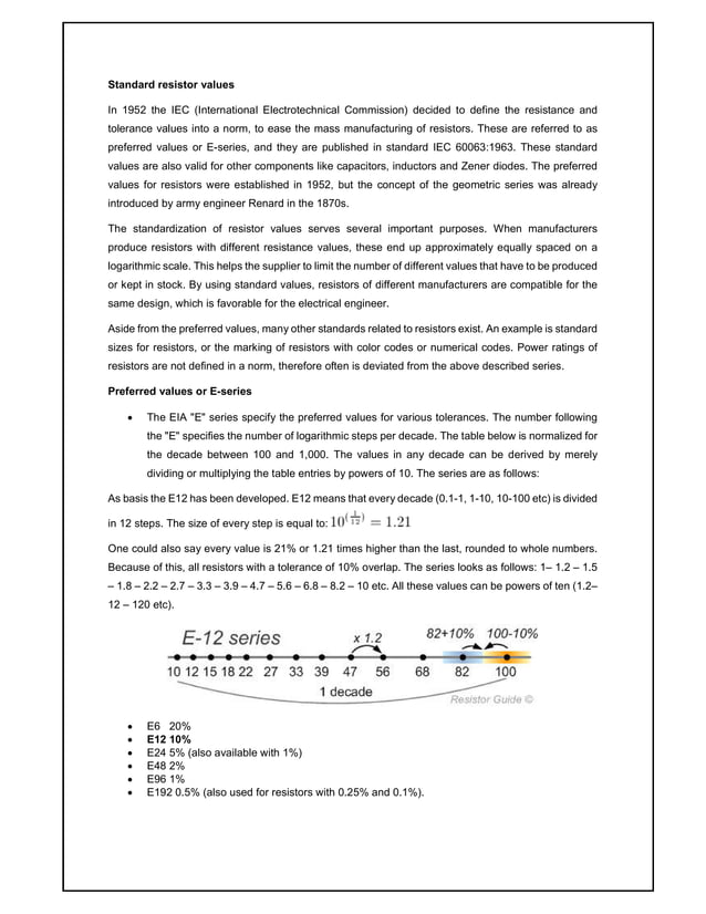 E12 Resistor Series | PDF