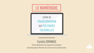 Stratégie numérique du ministère de la Culture et de la Communication, 2014, par Camille DOMANGE