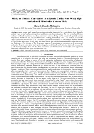 Study on Natural Convection in a Square Cavity with Wavy right vertical ...