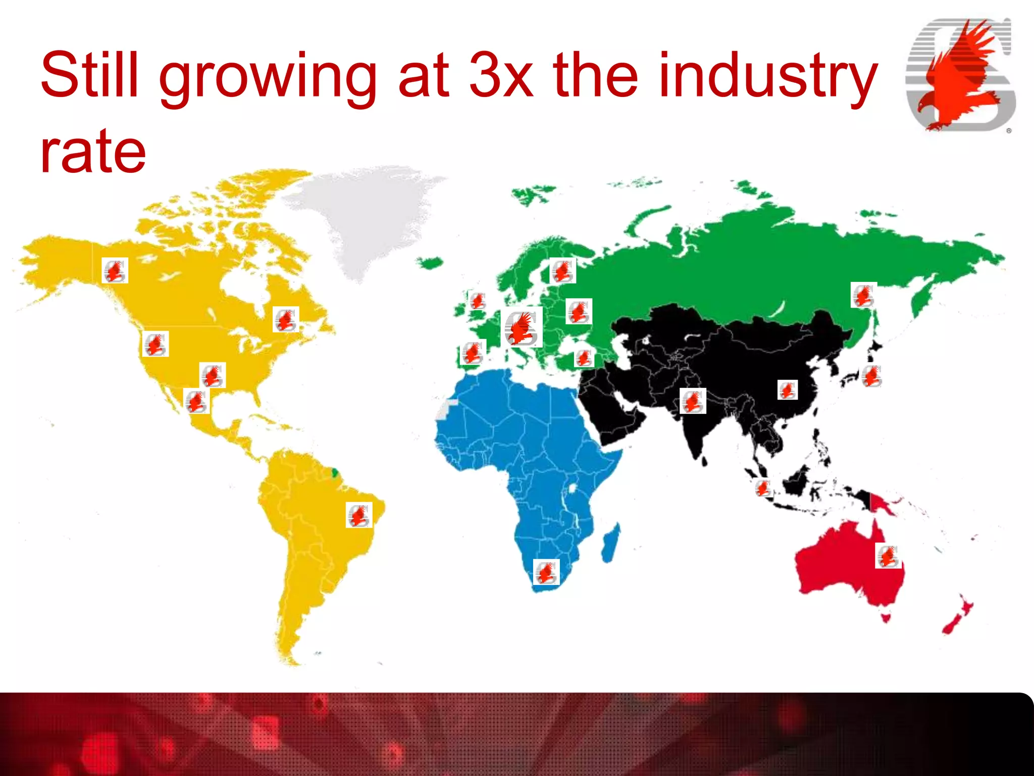 Still growing at 3x the industry
rate

 