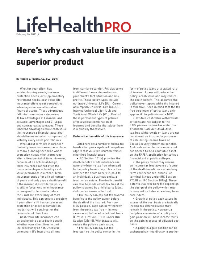 Federal Tax On Life Insurance Cash Out Tax Walls