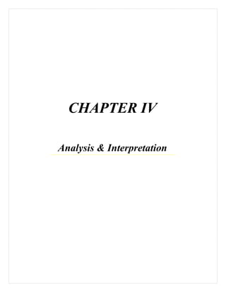 CHAPTER IV
Analysis & Interpretation
 