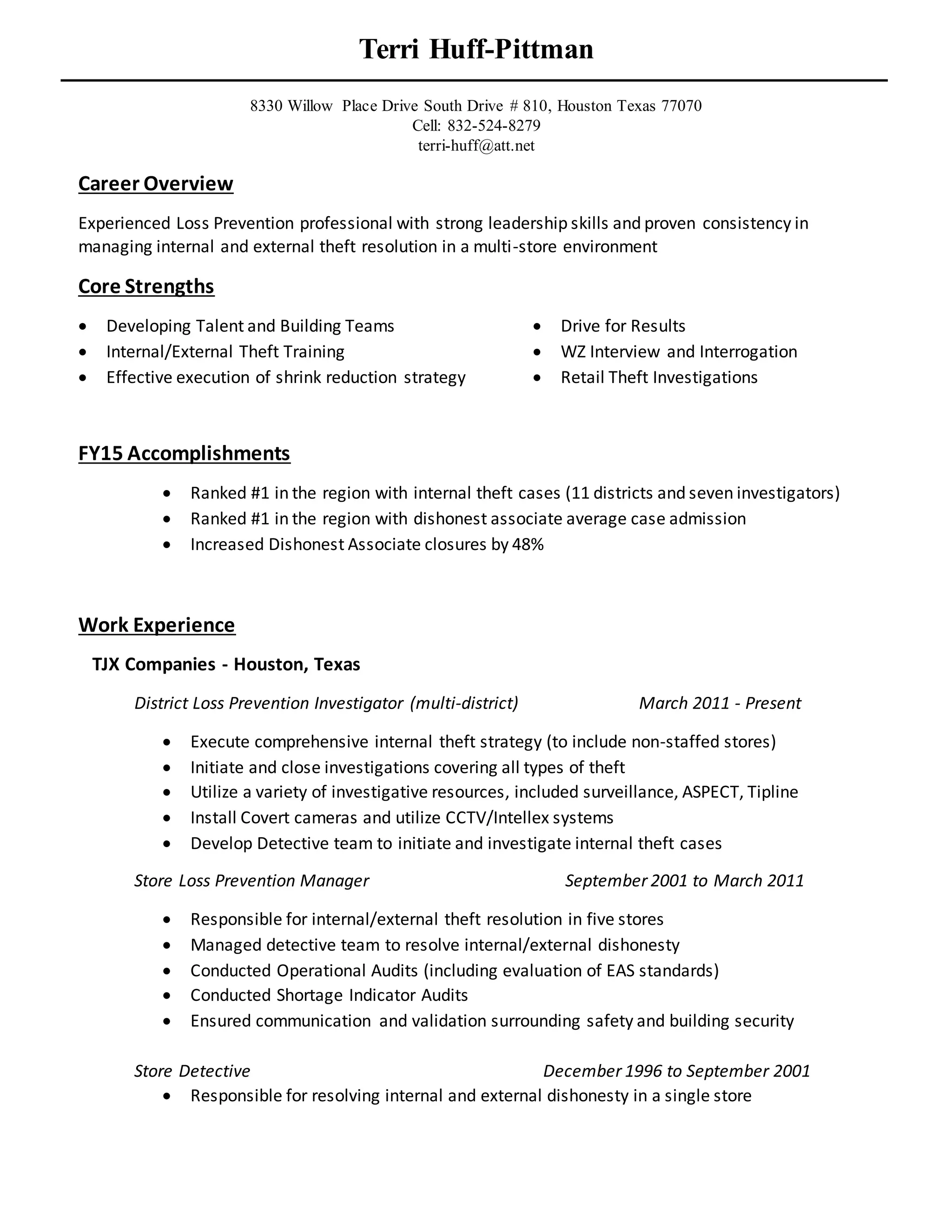 Terri Huff Pittman Resume PDF - Terri Huff Pittman Resume 1 2048 
