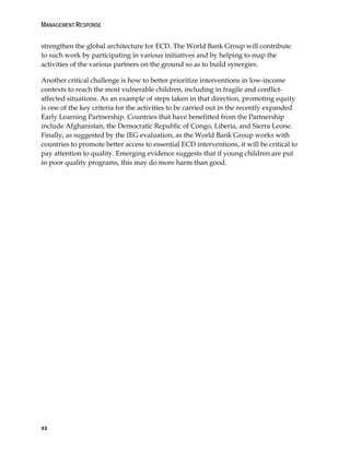 World Bank Support to Early Childhood Development | PDF