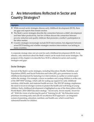 World Bank Support to Early Childhood Development | PDF
